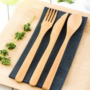 Compostable Bamboo Serving Utensils — Hot Food Safe to 220°F - image 1