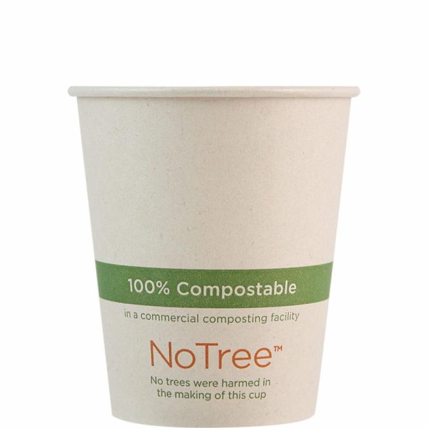 Pla-lined 6 oz compostable hot cup, PFAS-free, single product shot