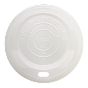 8 oz compostable hot cup with food serving example