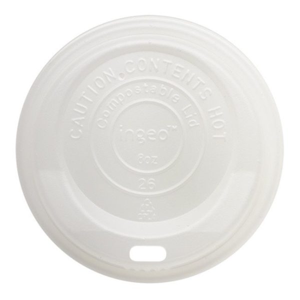 8 oz compostable hot cup with food serving example