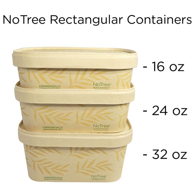 Hot Food to 220°F 24 oz Compostable Food Containers for Foodservice & Catering