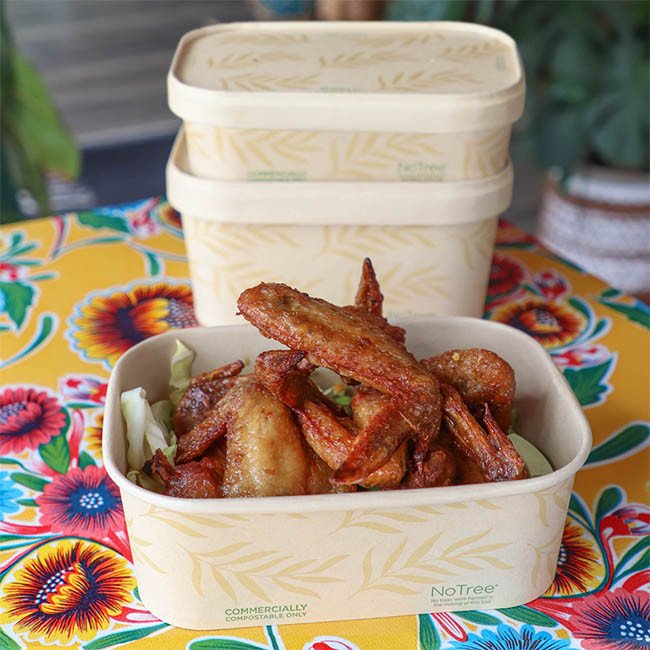 Hot Food to 220°F 24 oz Compostable Food Containers for Foodservice & Catering