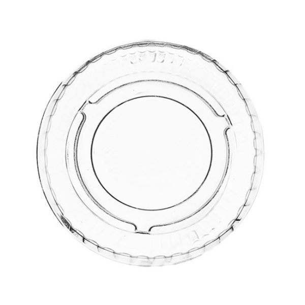 1 oz compostable pla lid, PFAS-free, single product shot