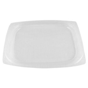 16 oz compostable pla lid, PFAS-free, single product shot