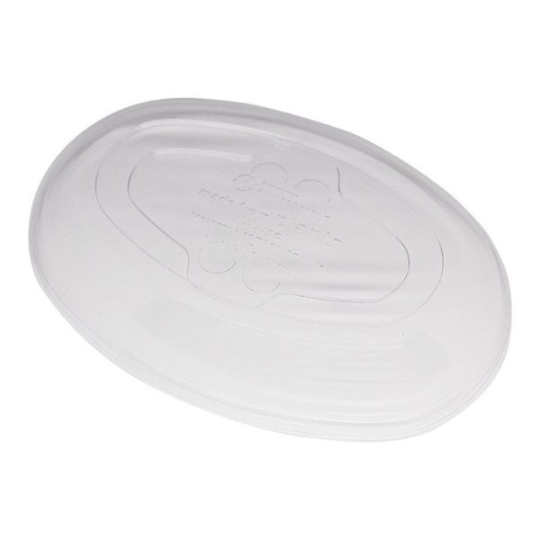 18 oz compostable pla lid, PFAS-free, single product shot