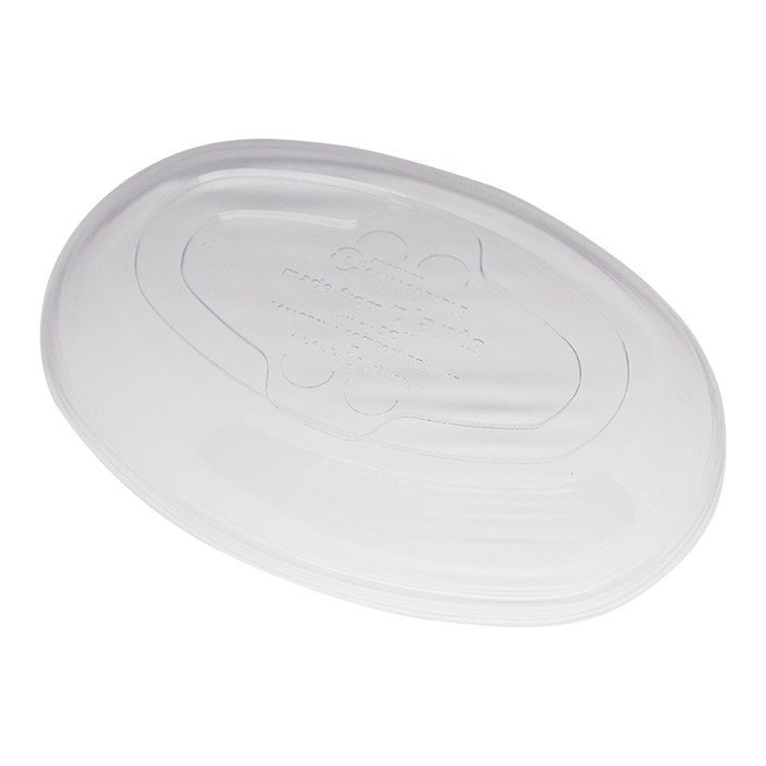 18 oz compostable pla lid, PFAS-free, single product shot
