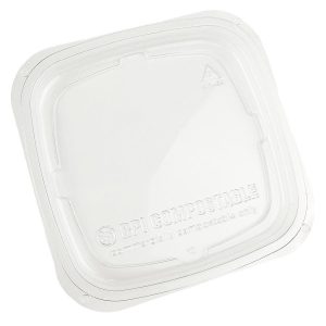 24 oz compostable pla lid with food serving example