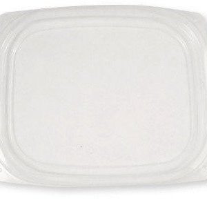32 oz compostable pla lid, PFAS-free, single product shot