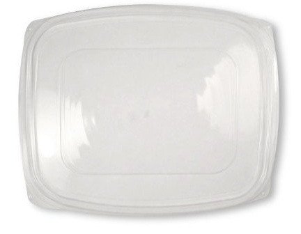 64 oz compostable pla lid, PFAS-free, single product shot