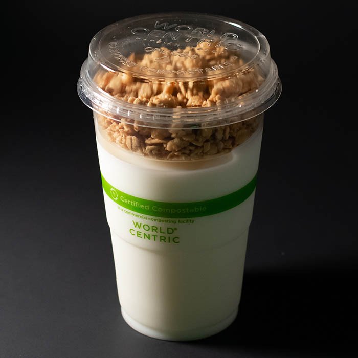9 oz compostable pla lid with matching lid