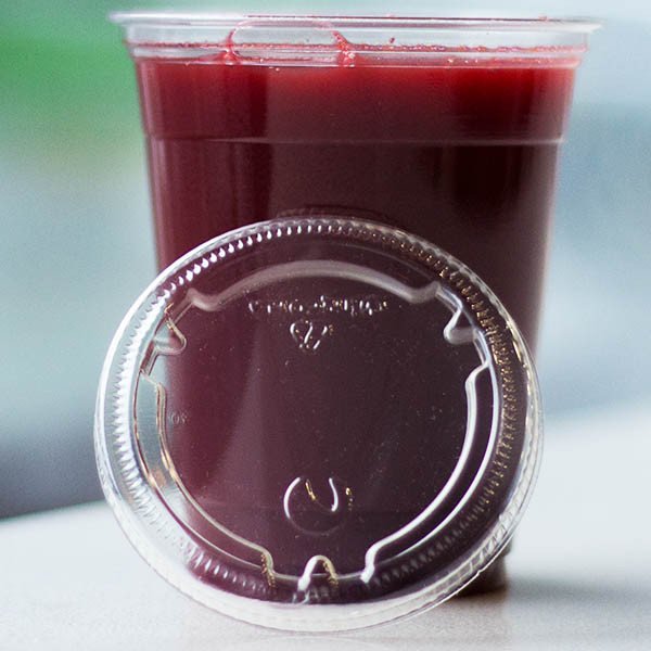 9 oz compostable pla lid with food serving example