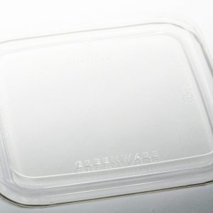Compostable pla lid, PFAS-free, single product shot