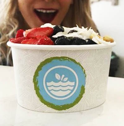 Pla-lined 16 oz compostable food container, PFAS-free, single product shot