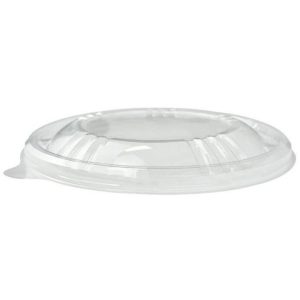 Compostable RPET Lids for 24 & 32 oz Good Start Round Fiber Bowls for Salads, Burritos & Hot